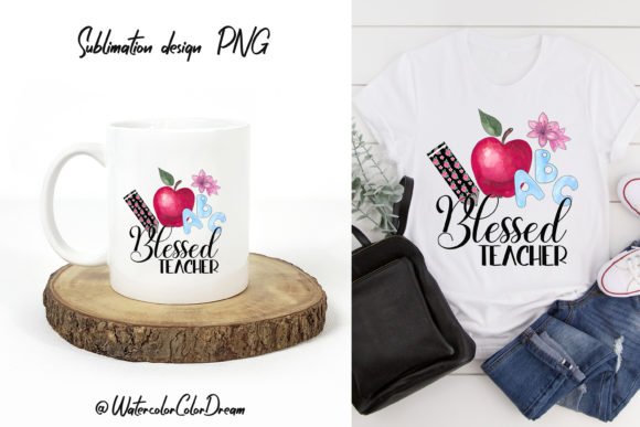 Blessed Teacher Sublimation Design: A Graphic Asset for Crafts and Content Creators
