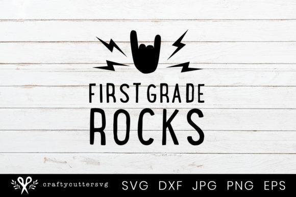 First Grade Rocks - First Day of School Shirt: A Vibrant Graphic Design Asset for Crafts