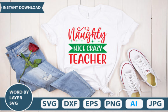 Naughty Nice Crazy Teacher Graphics for Crafts