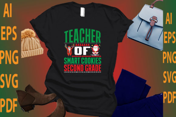 Teacher of Smart Cookies Second Grade – A Graphic Design Asset for Crafts and Creativity